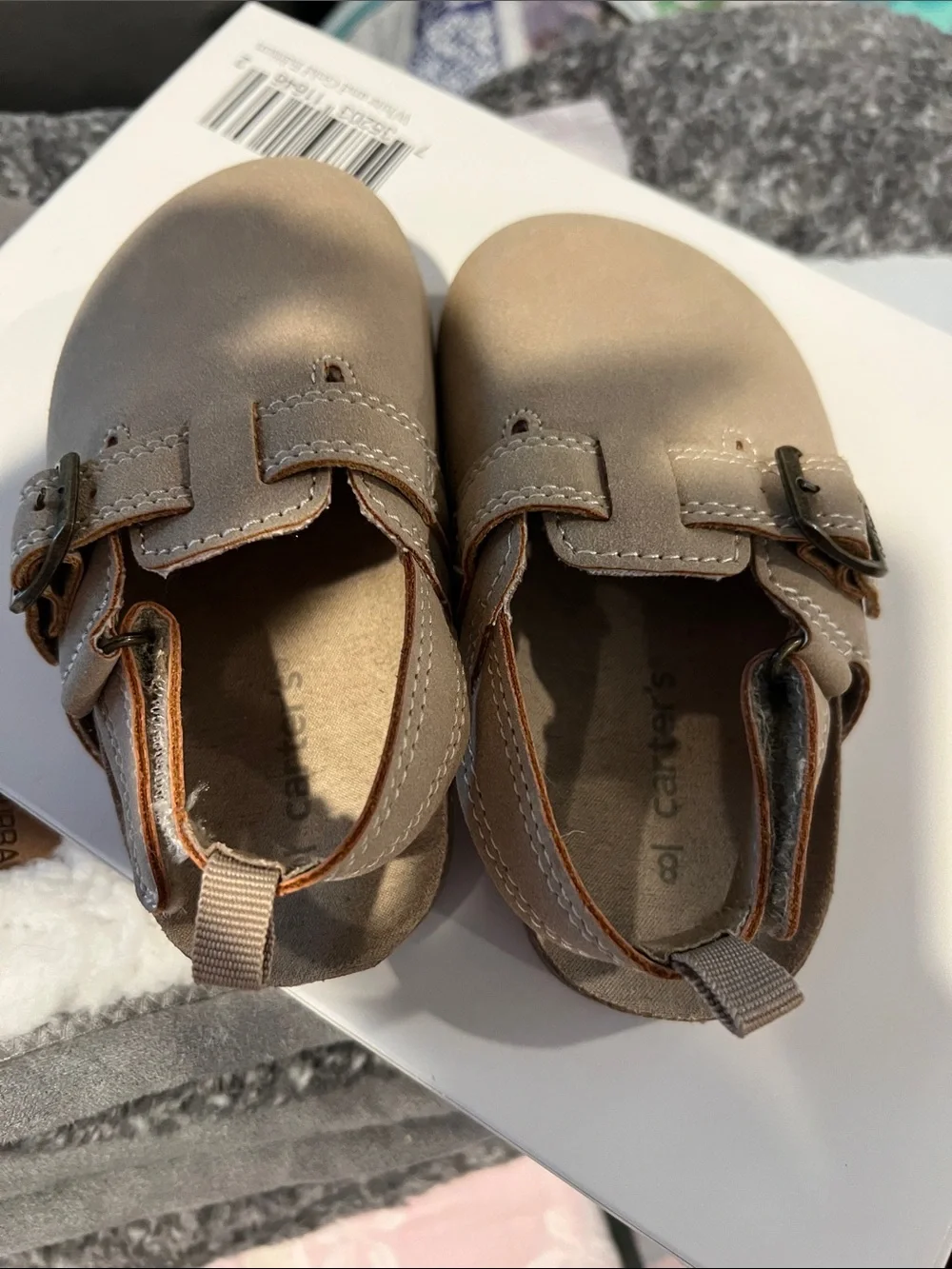 Kids Tan Suede Mary Jane Shoes